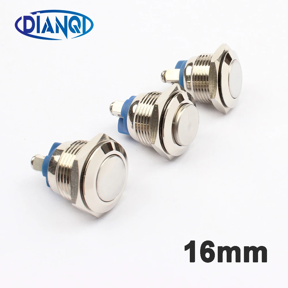 16mm Metal Push Button Switch IP67 Waterproof Nickel plated brass press button Self-reset 1NO High/Flat/Shape Round Momentary
16mm Metal Push Button Switch IP67 Waterproof Nickel plated brass press button Self-reset 1NO High/Flat/Shape Round Momentary