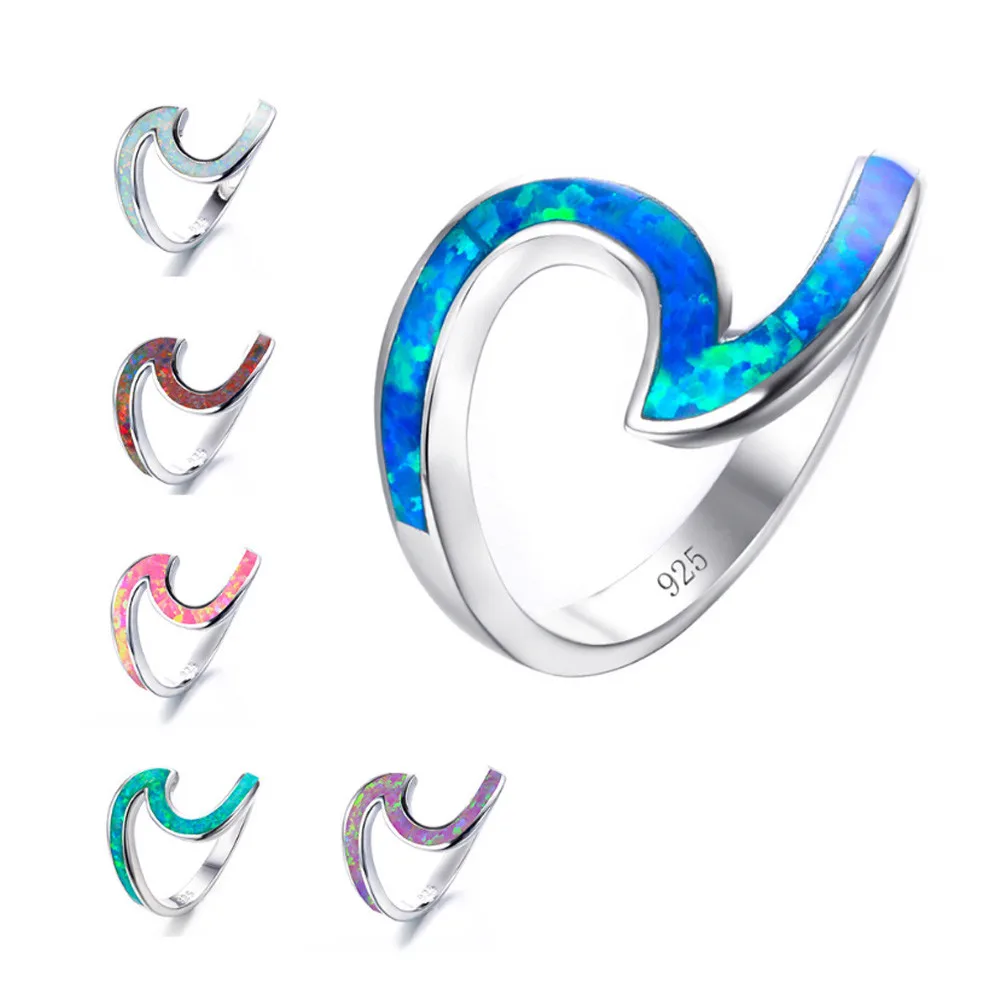 2018 New Unique Green/Pink/White/Purple/Blue Fire Opal Wave Ring High Quality Engagement Wedding Party Rings Women Jewelry Gift
2018 New Unique Green/Pink/White/Purple/Blue Fire Opal Wave Ring High Quality Engagement Wedding Party Rings Women Jewelry Gift