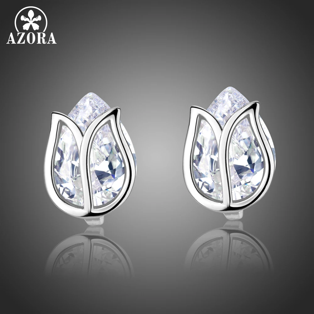 AZORA Princess White Gold Color Lotus Women Stud Earrings Female Wedding Clear Cubic Zirconia Stone Jewelry Accessories TE0312
AZORA Princess White Gold Color Lotus Women Stud Earrings Female Wedding Clear Cubic Zirconia Stone Jewelry Accessories TE0312