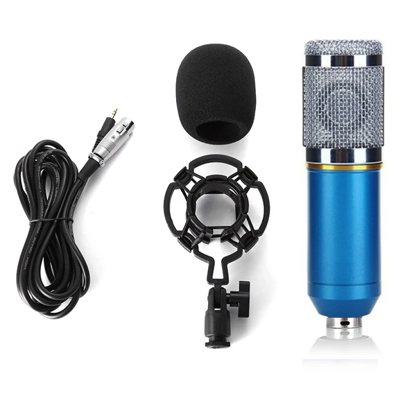 Ituf BM 800 Computer Microphone 3.5mm Wired Condenser Sound Microphone With Shock Mount For Recording Braodcasting BM-800-04