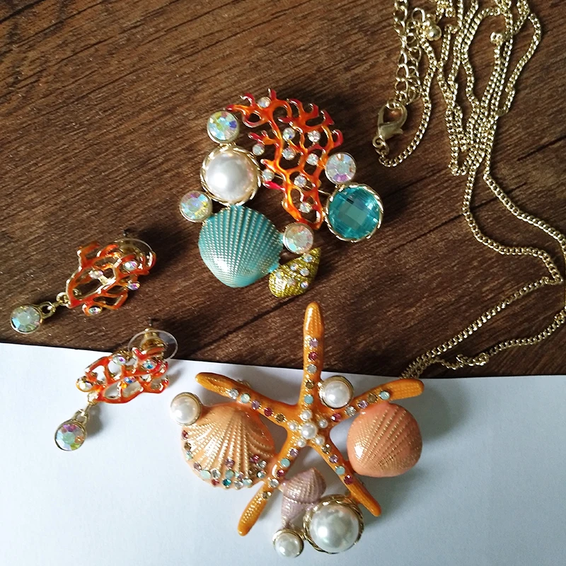 2019 Real Jewelry Sets Necklace Set Keqiu Top Fashion Vintage Antique Retro Series Marine Starfish Brooch Pin Stud Earrings
2019 Real Jewelry Sets Necklace Set Keqiu Top Fashion Vintage Antique Retro Series Marine Starfish Brooch Pin Stud Earrings