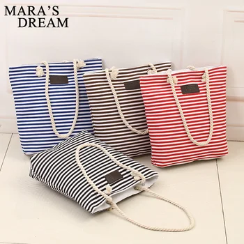 Mara's Dream Canvas Unisex Stripe Women Zipper Handbag