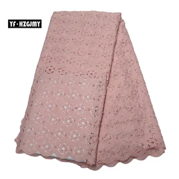 YF HZGJMY Nigerian Lace Fabrics Latest 5 Yards African Pink Embroidery High Quality Laser Cut Lace Fabric with Rhinestones A1669
YF HZGJMY Nigerian Lace Fabrics Latest 5 Yards African Pink Embroidery High Quality Laser Cut Lace Fabric with Rhinestones A1669