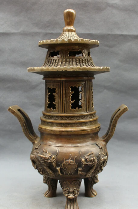 song voge gem S4813 13" Tibet Bronze Copper FengShui Dragon Head Statue Stupa Incense Burner Censer
song voge gem S4813 13" Tibet Bronze Copper FengShui Dragon Head Statue Stupa Incense Burner Censer
