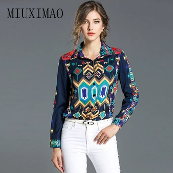 2018 Latest Autumn High Quality Fashion Blouse Turn-down Collar Full Sleeve Pattern Printed Casual Shirt Elegant Fashion Tops 
2018 Latest Autumn High Quality Fashion Blouse Turn-down Collar Full Sleeve Pattern Printed Casual Shirt Elegant Fashion Tops