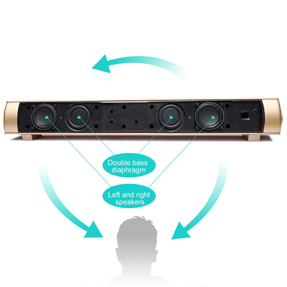 10W Bluetooth Sound Bar Stereo Hifi Soundbar Wireless Home Theater Surround Sound System Slim TV Speaker for Computer TV Phone
10W Bluetooth Sound Bar Stereo Hifi Soundbar Wireless Home Theater Surround Sound System Slim TV Speaker for Computer TV Phone