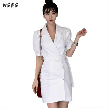 Summer White Dress Notched Short Sleeve Belt Womens Dresses Korean Bodycon Elegant Suit Ladies Sexy Party Mini Pencil Wrap Dress
Summer White Dress Notched Short Sleeve Belt Womens Dresses Korean Bodycon Elegant Suit Ladies Sexy Party Mini Pencil Wrap Dress
