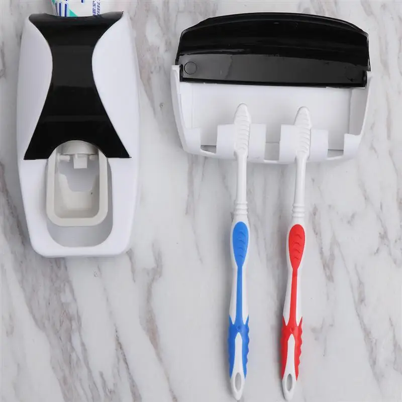 2Pcs Wall-Mounted Toothbrush Holder Manual Toothpaste Squeezer Suction Toothbrush Hanger Home Bathroom Accessories Set (Black)
2Pcs Wall-Mounted Toothbrush Holder Manual Toothpaste Squeezer Suction Toothbrush Hanger Home Bathroom Accessories Set (Black)