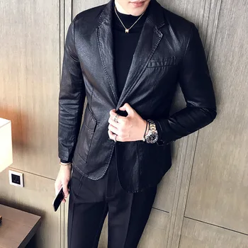 Autumn wild men's leather 2018 new Korean version of the tide handsome leather jacket men's youth slim jacket autumn 
Autumn wild men's leather 2018 new Korean version of the tide handsome leather jacket men's youth slim jacket autumn