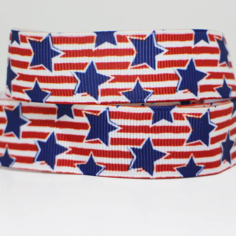 50 ярдов 7/8 "1" 1 5 "2" 3 "22 мм 25 38 75 День Независимости напечатанный grosgrain