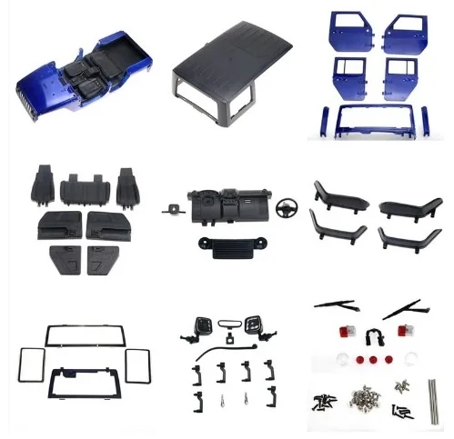 Unassembled 12.3inch 313mm Wheelbase  jeep  Wrangle  Body Car Shell for 1/10 RC Crawler Axial SCX10 & SCX10 II 90046 90047