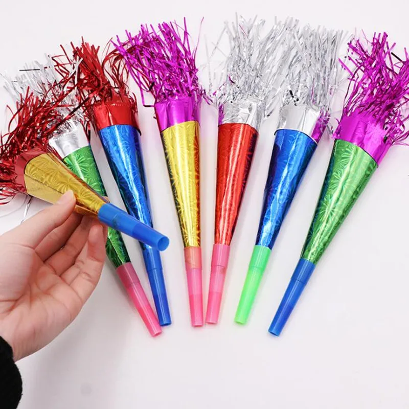 New Colorful Tassel Paper Horn Whistle Noise Maker Children Kids Toys Gift Birthday Party Supplies Baby Shower
New Colorful Tassel Paper Horn Whistle Noise Maker Children Kids Toys Gift Birthday Party Supplies Baby Shower