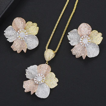 missvikki Elegant Flowers Jewelry Sets Necklace Pendant Earrings Full Crystal Natural Cubic Zirconia Women Girl Party Gift
missvikki Elegant Flowers Jewelry Sets Necklace Pendant Earrings Full Crystal Natural Cubic Zirconia Women Girl Party Gift