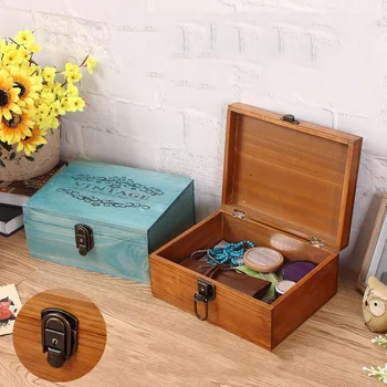 Retro Wooden Cosmetic Box Jewelry Storage Box with Lock Desktop Crafts Sundries Container Vintage Storage Boxes Home Decor Gifts
Retro Wooden Cosmetic Box Jewelry Storage Box with Lock Desktop Crafts Sundries Container Vintage Storage Boxes Home Decor Gifts