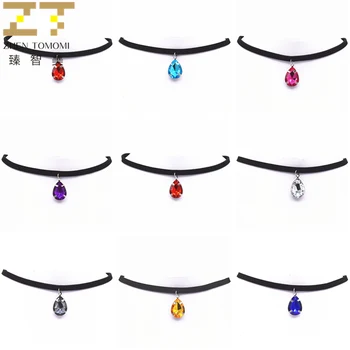 Hot Fashion Torques Bijoux Black Velvet Leather Water Drop Crystal Pendant Collares Collie Chokers Necklaces Women 2019 Jewelry
Hot Fashion Torques Bijoux Black Velvet Leather Water Drop Crystal Pendant Collares Collie Chokers Necklaces Women 2019 Jewelry