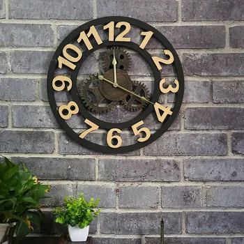 American vintage old gear clock wood creative clock living room bar industrial wind clock hanging wall clock
American vintage old gear clock wood creative clock living room bar industrial wind clock hanging wall clock