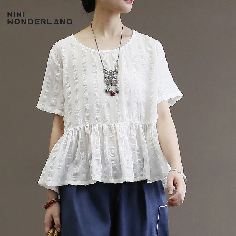 NINI WONDERLAND Women Loose Blouse Female Summer Casual Tops Patchwork Classic Shirts Big Size 2019 Cotton Vintage Tops Plaid
NINI WONDERLAND Women Loose Blouse Female Summer Casual Tops Patchwork Classic Shirts Big Size 2019 Cotton Vintage Tops Plaid