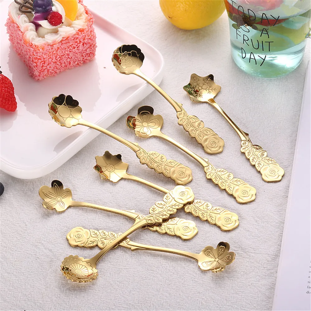 Luxury 304 Stainless Steel Spoon Flower Pattern Breakfast Coffee Milk Tea Juice Stirring Spoon Office Household Teaspoon 8pcs
Luxury 304 Stainless Steel Spoon Flower Pattern Breakfast Coffee Milk Tea Juice Stirring Spoon Office Household Teaspoon 8pcs