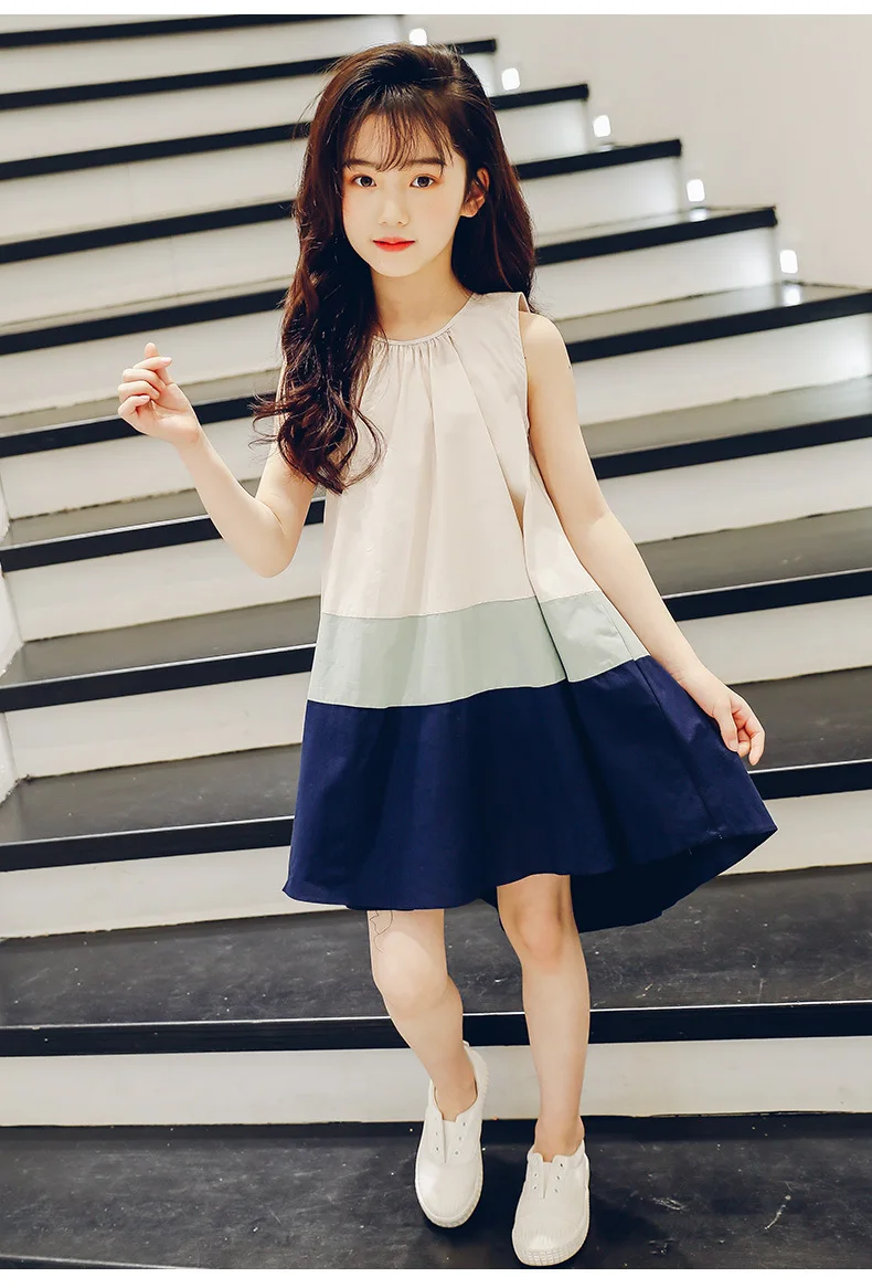 New summer dress models girls color matching dress children cotton princess dress big children summer fashion back dress
New summer dress models girls color matching dress children cotton princess dress big children summer fashion back dress