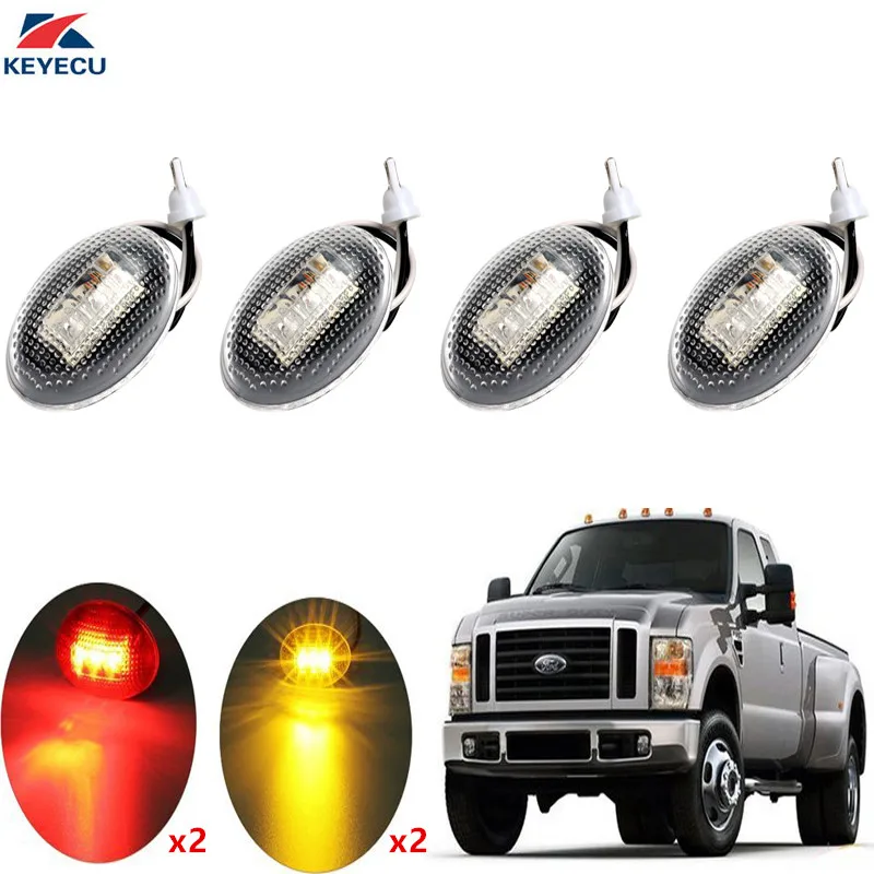 KEYECU 4Pieces 12V 3Led Front Fender Bed Side Marker Clearance Led Lights for 1999-2010 Ford Super Duty F250 F350 F450 F550
KEYECU 4Pieces 12V 3Led Front Fender Bed Side Marker Clearance Led Lights for 1999-2010 Ford Super Duty F250 F350 F450 F550