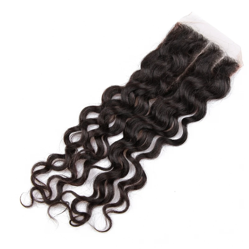 Hot Beauty Hair Lace Closure Water Wave 44 Lace Closure Brazilian Remy Human Hair 10-20 Inch Closure (10)