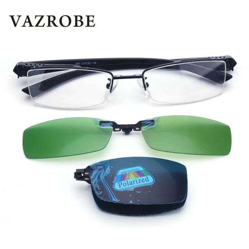 Vazrobe Clip on Sunglasses Men Polarized Sun Glasses for Male Night Driving Foldable Lens Titanium fit over myopia eyeglasses
Vazrobe Clip on Sunglasses Men Polarized Sun Glasses for Male Night Driving Foldable Lens Titanium fit over myopia eyeglasses