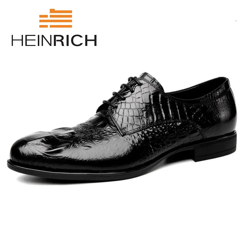 

HEINRICH Formal Dress Men Shoes Genuine Leather Business Classic Office Wedding Elegant Mens Shoes Nette Heren Schoenen
