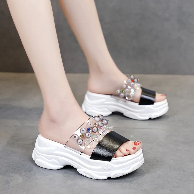 Women's Slippers 2019 Transparent Heel Glitter Slides On A Wedge Med Sliders Shoes Platform Socofy New Jelly Luxury Sandals
Women's Slippers 2019 Transparent Heel Glitter Slides On A Wedge Med Sliders Shoes Platform Socofy New Jelly Luxury Sandals