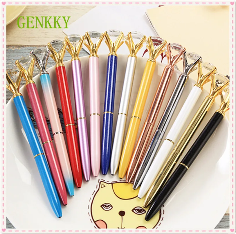 GENKKY New Crystal Ballpoint Pen Fashion Girl 19 Carat Large Diamond Metal Pen Material Escolar Bolis Escolares Kawaii Novelty
GENKKY New Crystal Ballpoint Pen Fashion Girl 19 Carat Large Diamond Metal Pen Material Escolar Bolis Escolares Kawaii Novelty