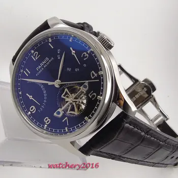 New 43mm parnis Black Dial Deployment Buckle Stainless Steel Case Calendar Power reserve Automatic Mechanical men's Wristwatch
New 43mm parnis Black Dial Deployment Buckle Stainless Steel Case Calendar Power reserve Automatic Mechanical men's Wristwatch