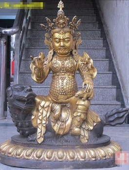 35"Tibet protector Bronze gold huang treasure king foo dog lion Buddha Statue
35"Tibet protector Bronze gold huang treasure king foo dog lion Buddha Statue