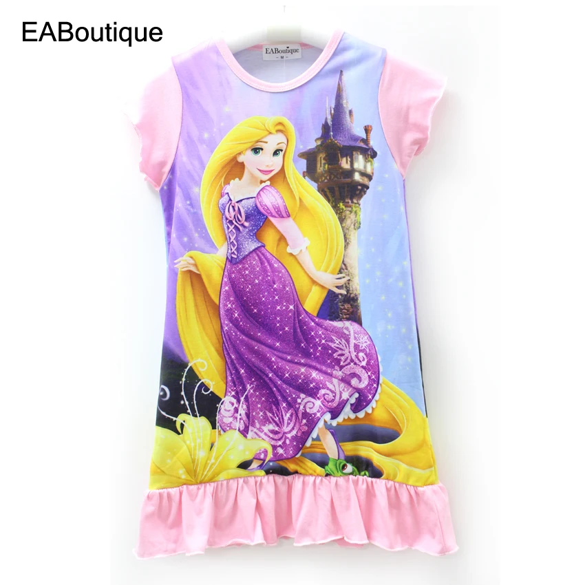 EABoutique/Детские платья из хлопковой ткани для девочек одежда принцессы с принтом