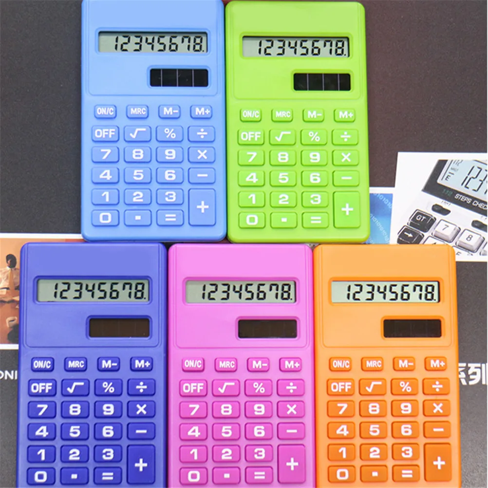Pro Cartoon Mini Calculator 8 Digits Display Dual Power Supply Cute Candy Calculadora Solar Hesap Calculatrice Solaire
Pro Cartoon Mini Calculator 8 Digits Display Dual Power Supply Cute Candy Calculadora Solar Hesap Calculatrice Solaire