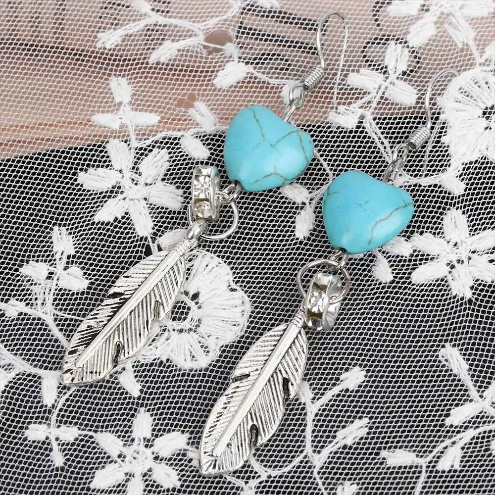 1 Pair Lovely Turquoises Heart Drop Earrings Silver Flower Pendants Long Earrings for Women Fashion Jewelry Gifts Leaf Eardrop
1 Pair Lovely Turquoises Heart Drop Earrings Silver Flower Pendants Long Earrings for Women Fashion Jewelry Gifts Leaf Eardrop