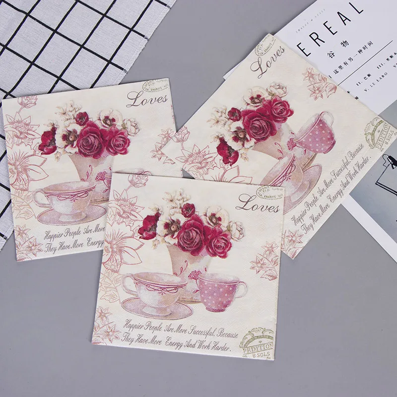Printed Flower&Vase Wedding Paper Napkins For Decoupage Birthday Party Decorations Baby Shower 20Pcs/lot
Printed Flower&Vase Wedding Paper Napkins For Decoupage Birthday Party Decorations Baby Shower 20Pcs/lot