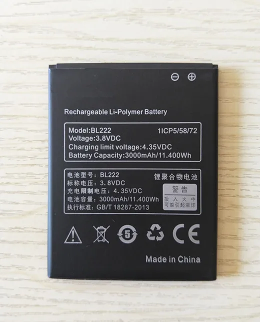 AZK Mobile Phone Battery BL222 BL 222 battery for Lenovo S660 S668T Replacement Batteries 3000mAh
AZK Mobile Phone Battery BL222 BL 222 battery for Lenovo S660 S668T Replacement Batteries 3000mAh