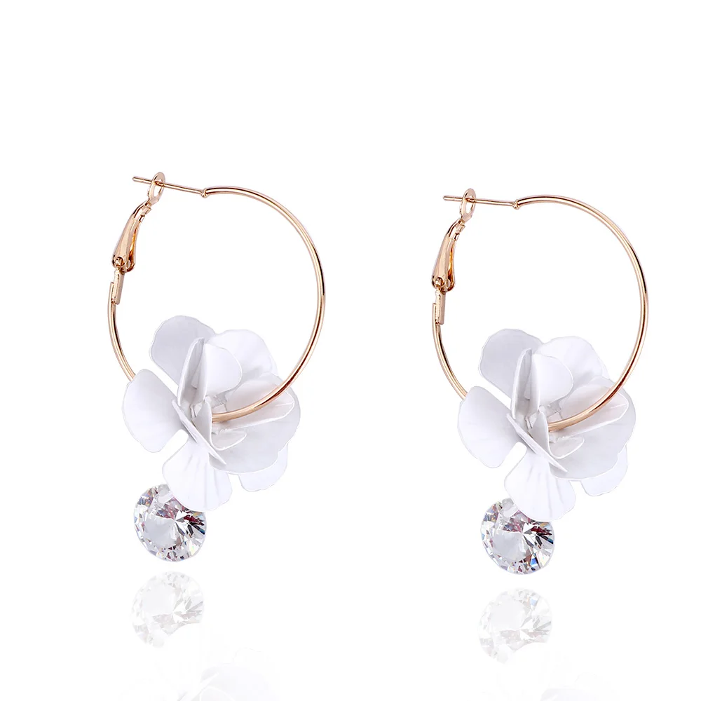 1Pair Women Alloy Crystal White Color Large Stud Exaggerated Flower Earrings Pendant Ornament Jewelry boucles d oreille femme
1Pair Women Alloy Crystal White Color Large Stud Exaggerated Flower Earrings Pendant Ornament Jewelry boucles d oreille femme