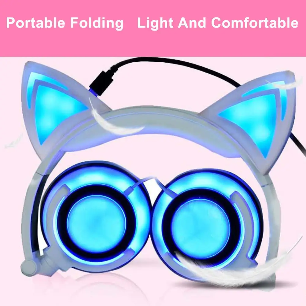 Cute Cat Ears LED Glowing Headphone Foldable Headset Earphone for Phone Tablet Cute Cat Ears LED Glowing Headphone
Cute Cat Ears LED Glowing Headphone Foldable Headset Earphone for Phone Tablet Cute Cat Ears LED Glowing Headphone