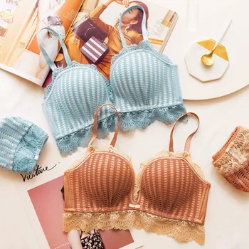 Lace stripe girls 3 breasted push up adjustable intimates sexy hollow out lingerie women underwear for ladies seamless bra set
Lace stripe girls 3 breasted push up adjustable intimates sexy hollow out lingerie women underwear for ladies seamless bra set