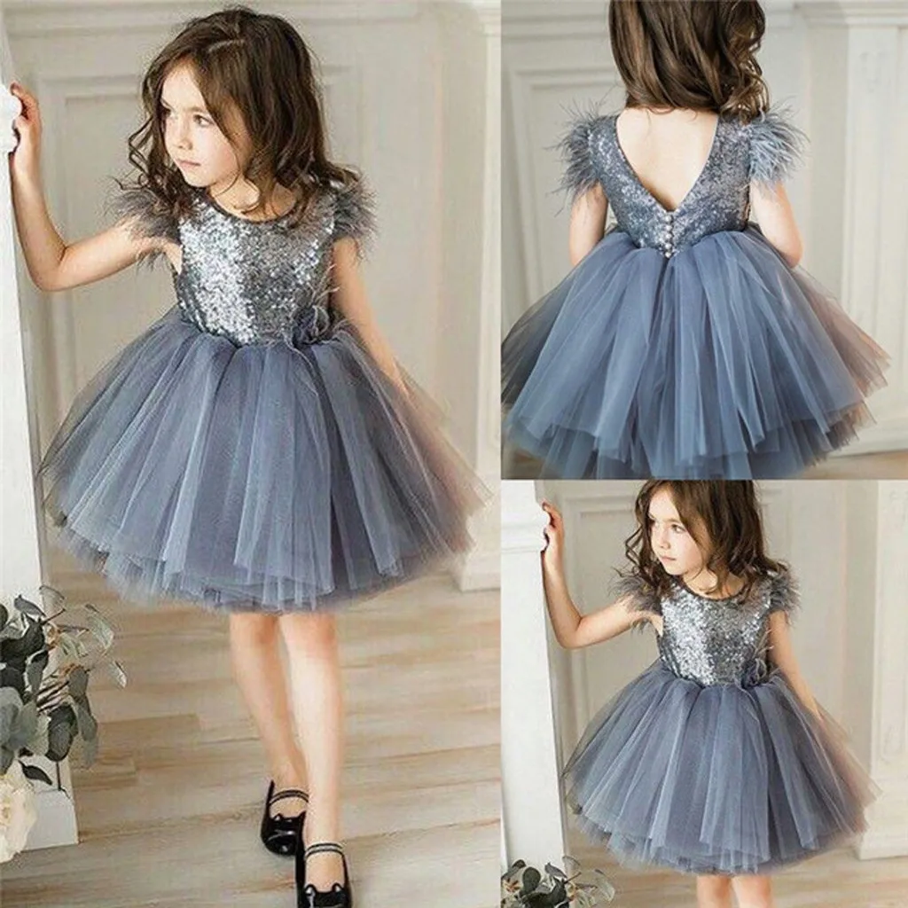 Summer Kids Infant Baby Girls Tassel Princess Ball Party Dresses Casual Sundress