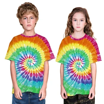 Raisevern Boys And Girls O-neck 3D Digital Print Short Sleeve Colorful Rainbow Circle Dyeing Summer Casual Streetwear T-shirts
Raisevern Boys And Girls O-neck 3D Digital Print Short Sleeve Colorful Rainbow Circle Dyeing Summer Casual Streetwear T-shirts