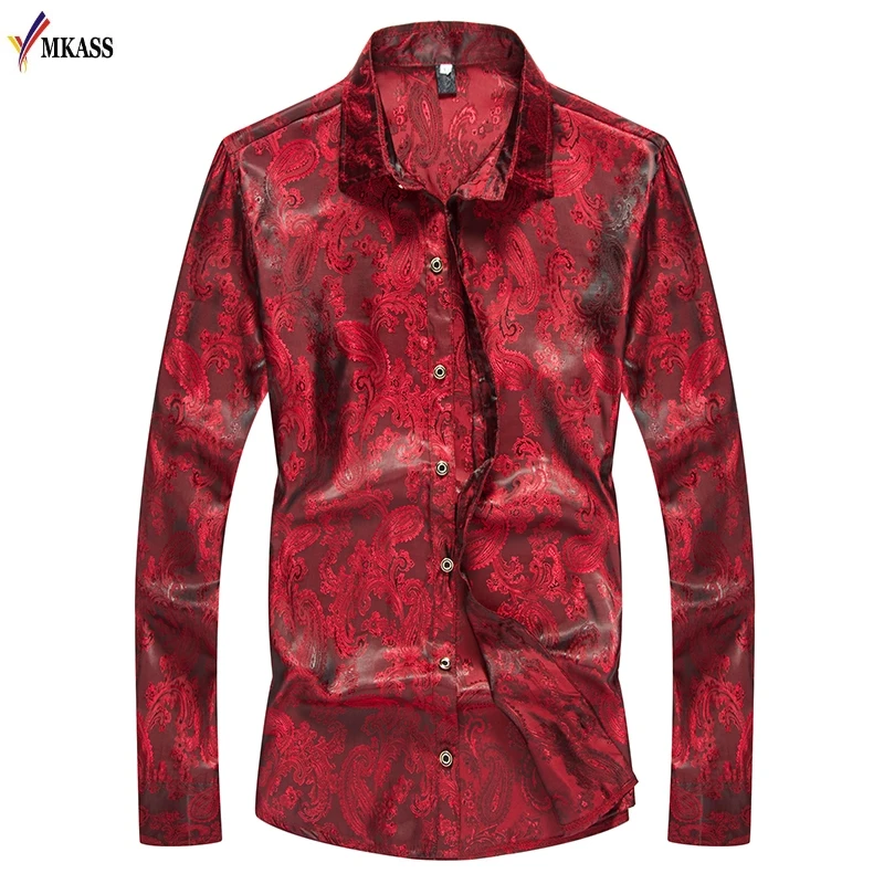 Hot Nightclub Men Shirt Long Sleeves Shirts Men
