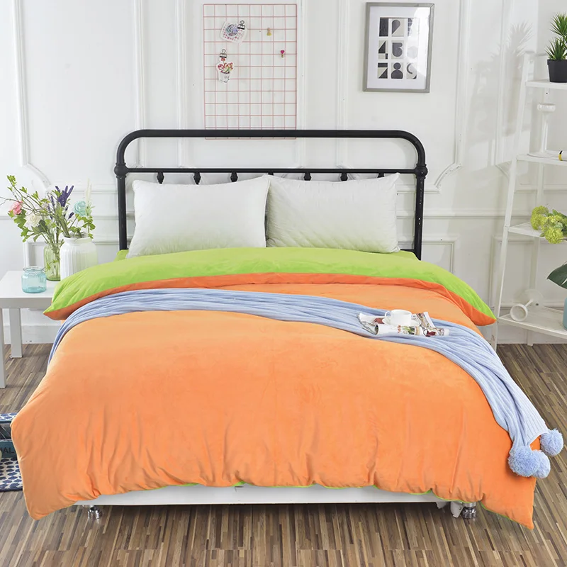 New Orange green double color Duvet Cover comfortable zipper Bedding Simple style bed sack solid color soft quilt cover
New Orange green double color Duvet Cover comfortable zipper Bedding Simple style bed sack solid color soft quilt cover