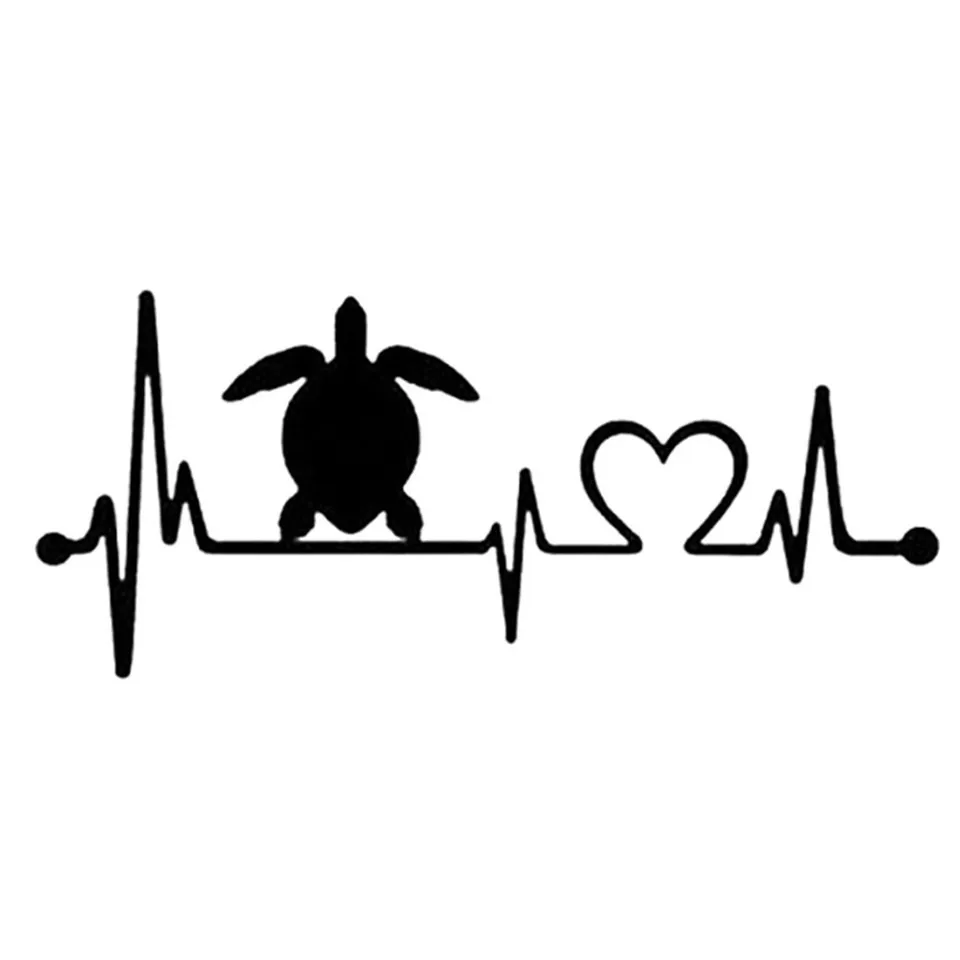 Cunymagos Sea Tortoise Heartbeat Lifeline Stickers Decals Vinyl Car Body Window Door Wall Reflective Stickers Funny Car Styling 20.48 (3)