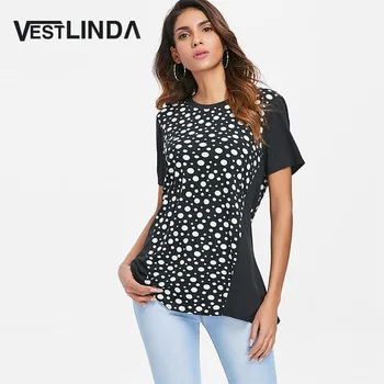 VESTLINDA Polka Dot T-Shirt O Neck Short Sleeve Women Basic T-Shirt Summer Tunic Tee Shirt Top 2018 Fashion Casual T Shirt Tops
VESTLINDA Polka Dot T-Shirt O Neck Short Sleeve Women Basic T-Shirt Summer Tunic Tee Shirt Top 2018 Fashion Casual T Shirt Tops