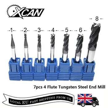 XCAN 7pcs 4 Flutes 1mm-8mm Tungsten Carbide End Mills 45 Degrees End Milling Cutter CNC Machine Router Bits Milling Cutters
XCAN 7pcs 4 Flutes 1mm-8mm Tungsten Carbide End Mills 45 Degrees End Milling Cutter CNC Machine Router Bits Milling Cutters