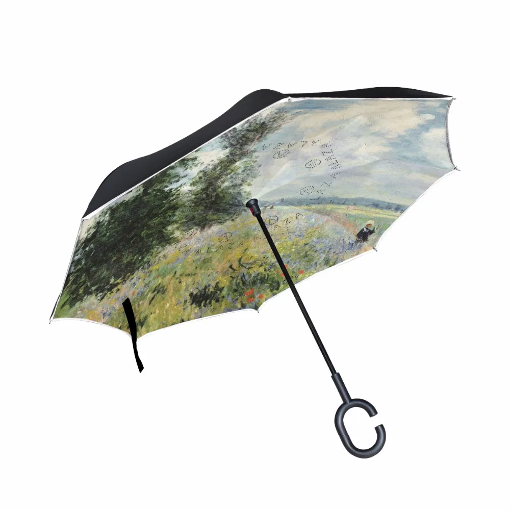 Monet Oil Painting Umbrella Poppy Fields Near Argenteuil Women Rain Reverse Umbrella Windproof Double Layer Inverted Umbrellas
Monet Oil Painting Umbrella Poppy Fields Near Argenteuil Women Rain Reverse Umbrella Windproof Double Layer Inverted Umbrellas