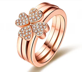 Pure Rose Gold Four Clover Permanent Lovely Diamond Women Anniversary Ring Professional Design Vintage Wedding Ring For Her
Pure Rose Gold Four Clover Permanent Lovely Diamond Women Anniversary Ring Professional Design Vintage Wedding Ring For Her