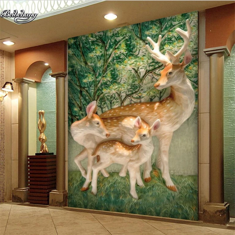 beibehang Forest elk ceramic embossed mystery background wall custom large fresco non woven fabric environmental wallpaper
beibehang Forest elk ceramic embossed mystery background wall custom large fresco non woven fabric environmental wallpaper