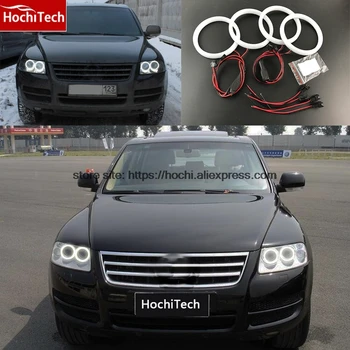 

HochiTech Eexcellent milk white cotton cover SMD angel eyes halo ring kit daytime running light DRL for Touareg 2003-2006